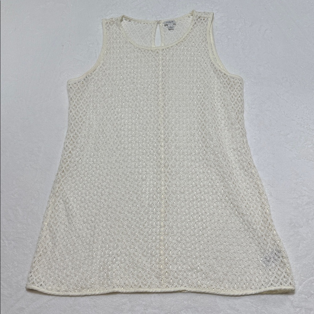 J. Crew Cream Crochet Shell Coverup